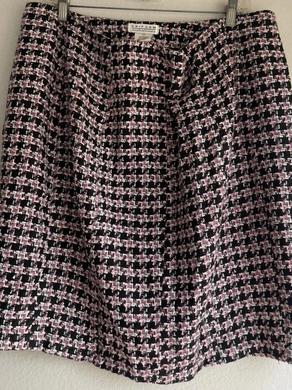 Uniform John Paul Richard Acrylic Skirt Womens 10 Pink Paisley Midi Boho Vintage